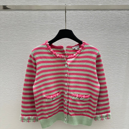 Chanel Cardigan Pink mix Gray Cachemire 232766