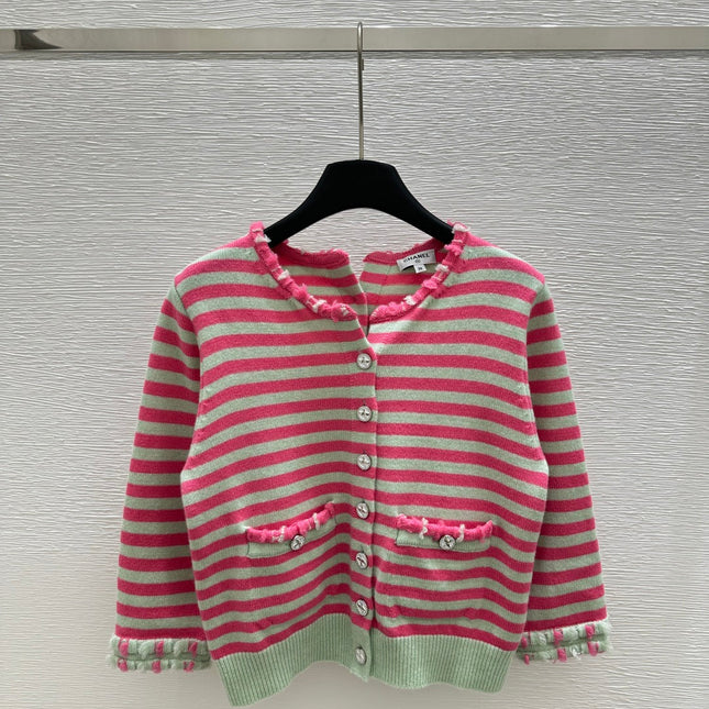 Chanel Cardigan Pink mix Gray Cachemire 232766
