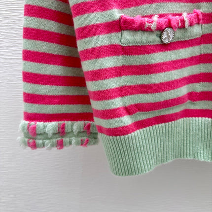 Chanel Cardigan Pink mix Gray Cachemire 232766