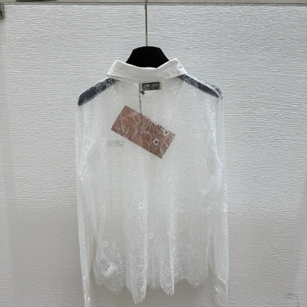 MIUMIU LONG-SLEEVE LACE SHIRT 267993