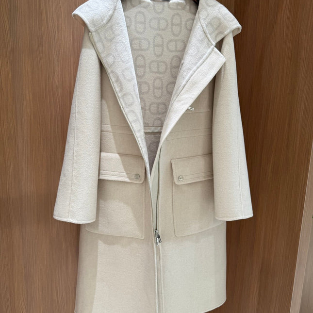 HERMES 25S CASHMERE COAT 195