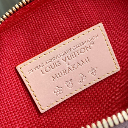 SPEEDY BANDOULIÈRE 20.5 BAG IN BROWN CANVAS CHERRY PRINTED