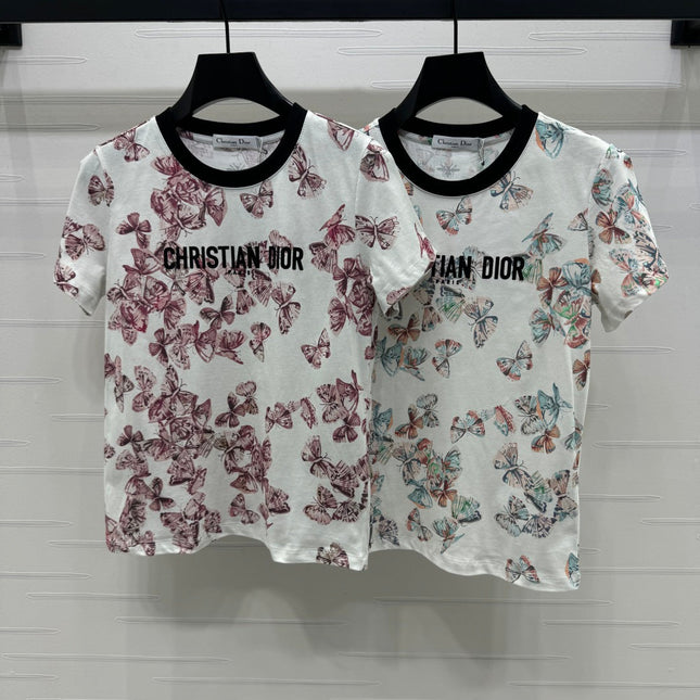 Dior 25C T-Shirt Papillon multicolore Pattern 228799