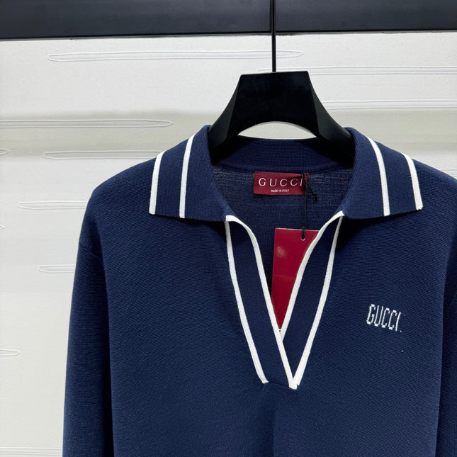 GUCCI V-NECK LONG-SLEEVE KNIT SWEATER 274823