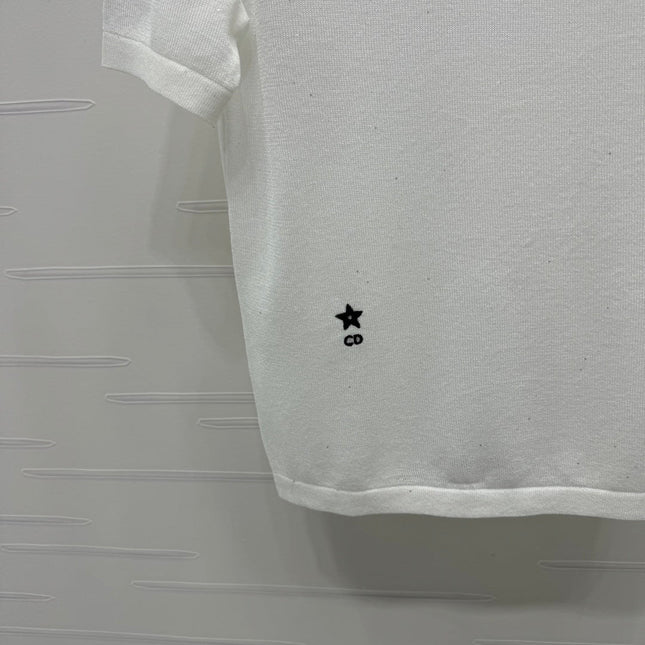 DIOR SHORT-SLEEVE LACE-KNIT HOODIE 274811