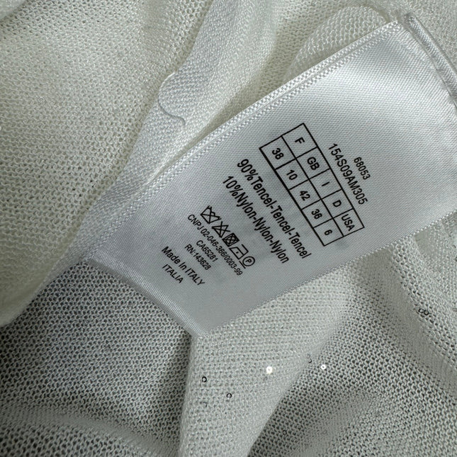 DIOR LACE-KNIT LONG-SLEEVE HOODIE WHITE 274970