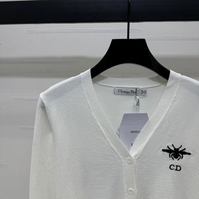 DIOR LONG-SLEEVE KNIT SWEATER WITH EMBROIDERED LOGO