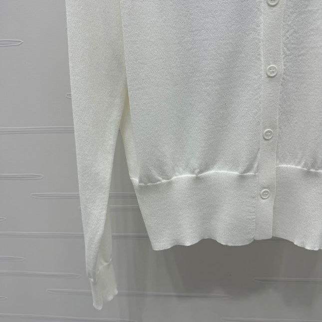 DIOR LONG-SLEEVE KNIT SWEATER WITH EMBROIDERED LOGO