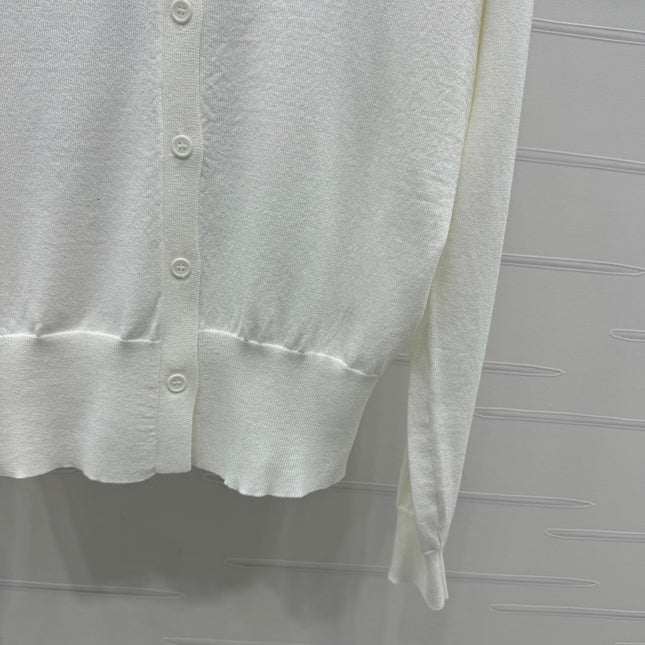 DIOR LONG-SLEEVE KNIT SWEATER WITH EMBROIDERED LOGO