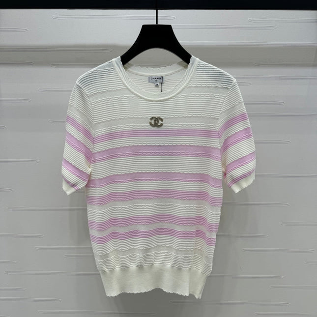 CHANEL SHORT-SLEEVE KNIT TOP 269464