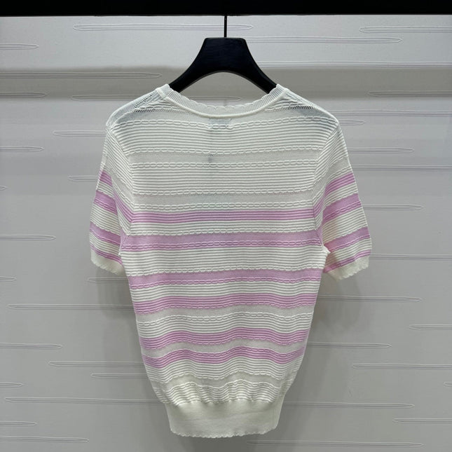 CHANEL SHORT-SLEEVE KNIT TOP 269464