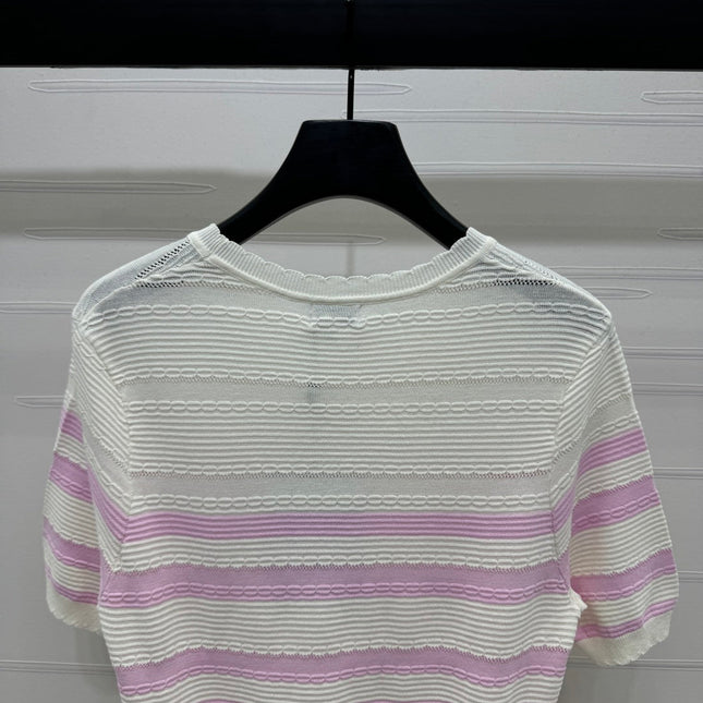 CHANEL SHORT-SLEEVE KNIT TOP 269464