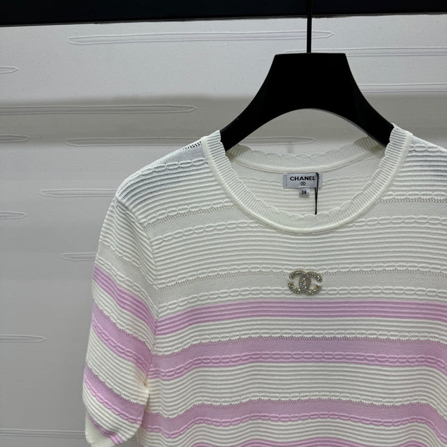 CHANEL SHORT-SLEEVE KNIT TOP 269464