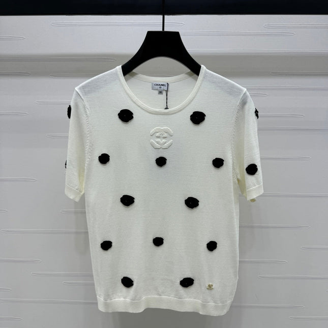 CHANEL SHORT-SLEEVE KNIT TOP 269465