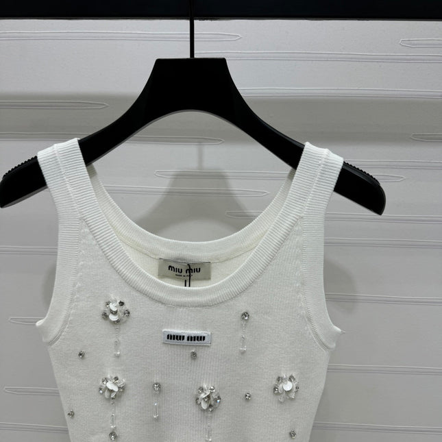 MIU 25S 3D RHINESTONE TANK TOP 264255