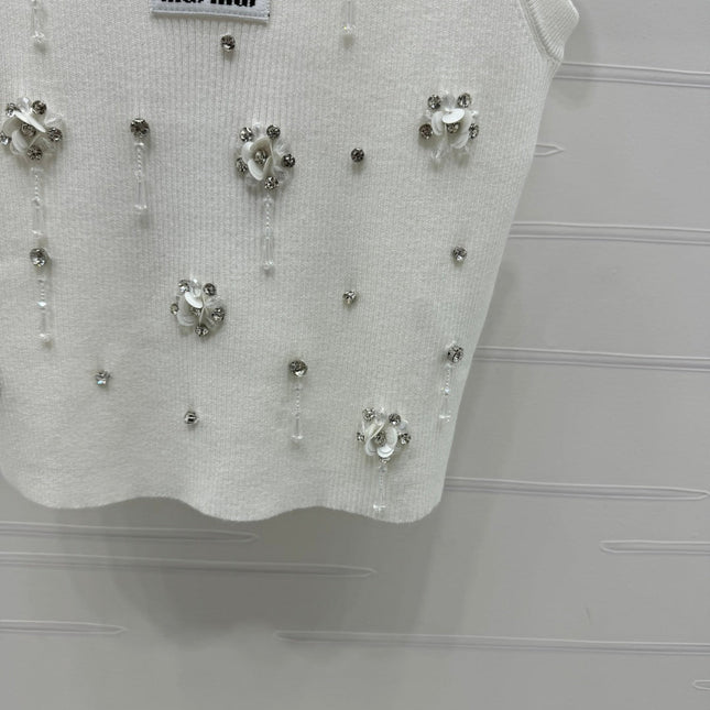 MIU 25S 3D RHINESTONE TANK TOP 264255