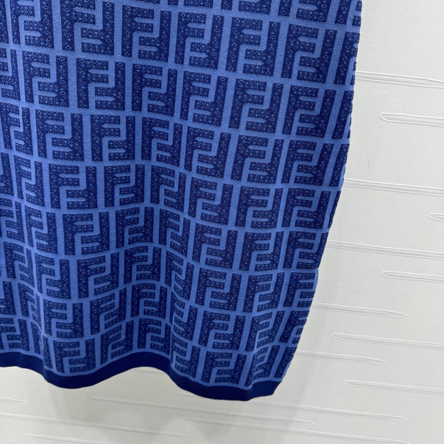 Fendi Blue Knit Mini Dress