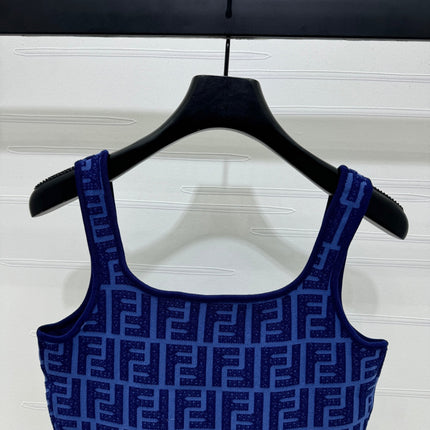 Fendi 25 Blue Knit Tank Top