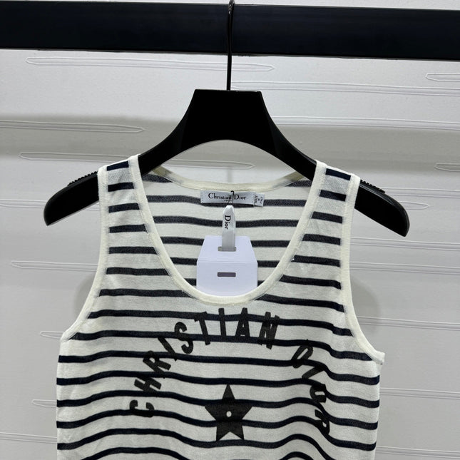Dior 25 Striped Black White Tank Top