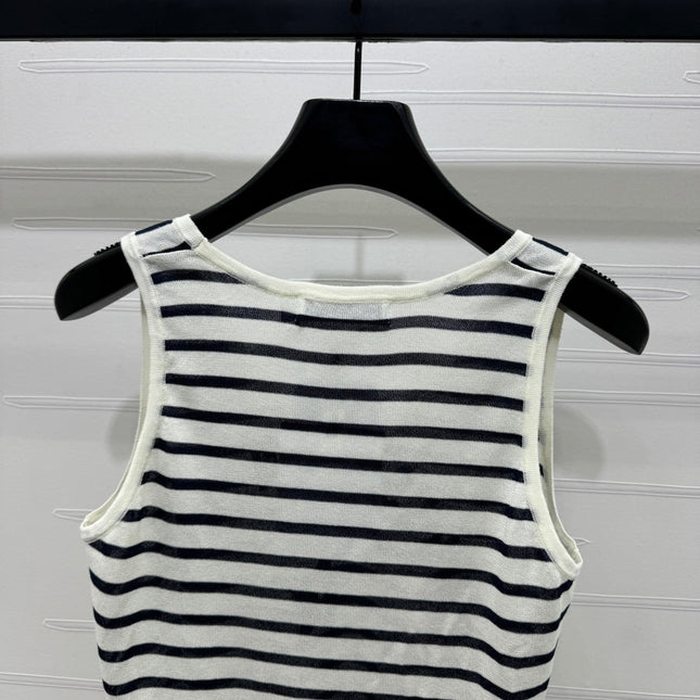 Dior 25 Striped Black White Tank Top