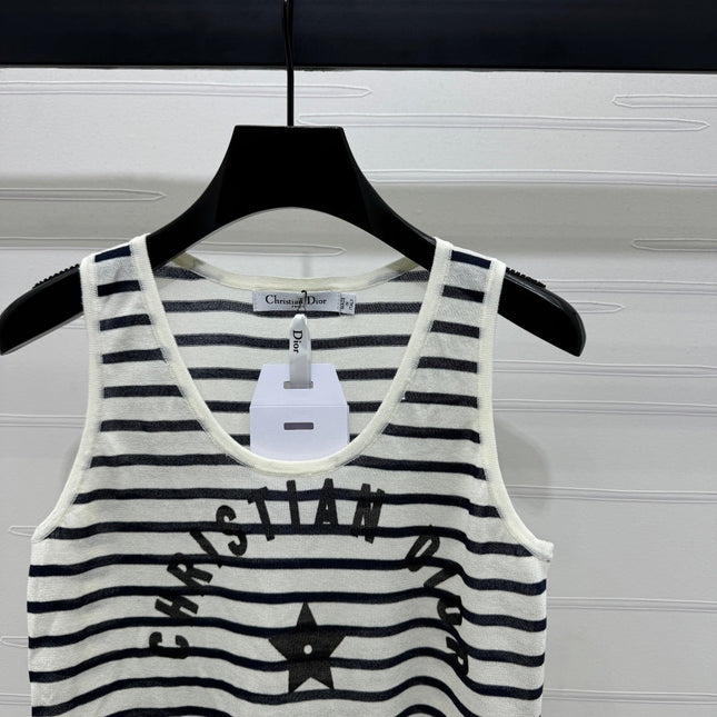 Dior 25 Striped Black White Tank Top