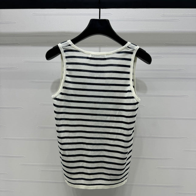 Dior 25 Striped Black White Tank Top