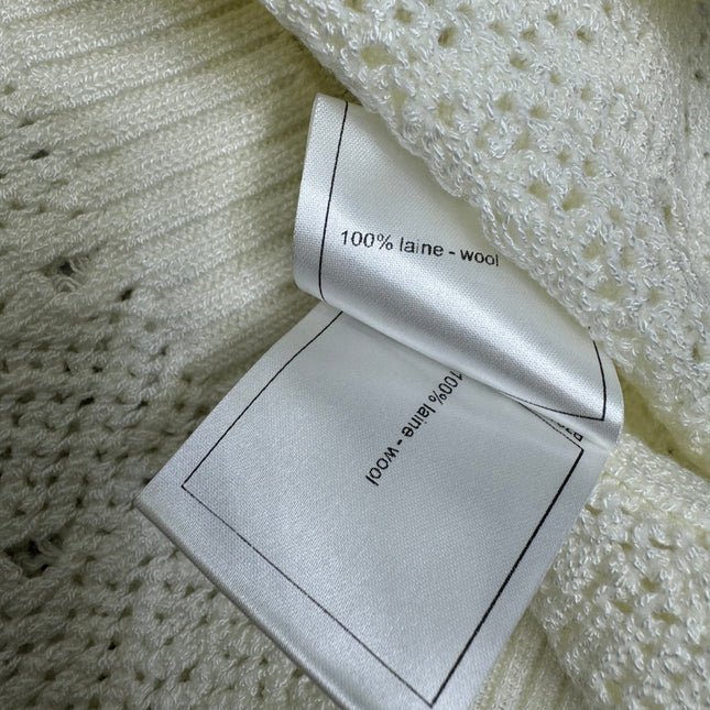 CHANEL SHORT-SLEEVE OPEN-KNIT TOP 274861