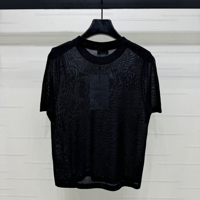 CHANEL CREW NECK SHORT-SLEEVE KNIT TOP 274965