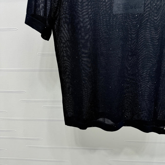 CHANEL CREW NECK SHORT-SLEEVE KNIT TOP 274965