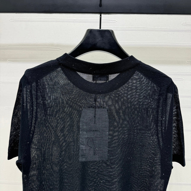 CHANEL CREW NECK SHORT-SLEEVE KNIT TOP 274965