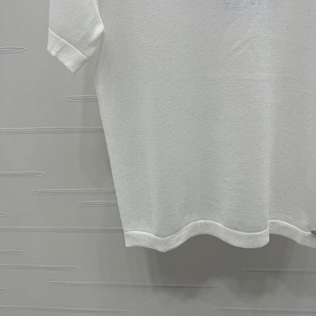 CHANEL CREW NECK SHORT-SLEEVE KNIT TOP 274964