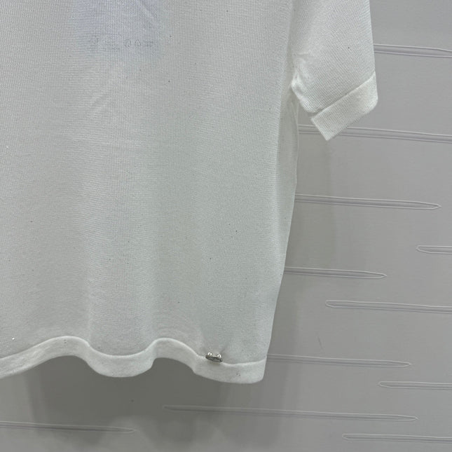 CHANEL CREW NECK SHORT-SLEEVE KNIT TOP 274964