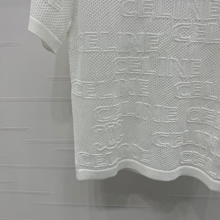 CELINE SHORT-SLEEVE CROCHET TOP WHITE 274807