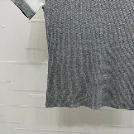 MIUMIU CREW NECK SHORT-SLEEVE SHEER KNIT TOP 274812