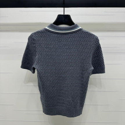MIUMIU KNITTED POLO SHIRT WHITE 274839