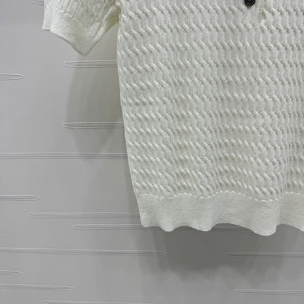 MIUMIU KNITTED POLO SHIRT WHITE 274837