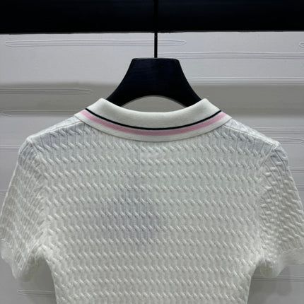 MIUMIU KNITTED POLO SHIRT WHITE 274837