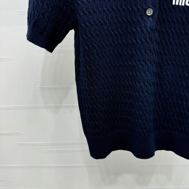 MIUMIU KNITTED POLO SHIRT WHITE 274841