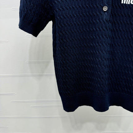 MIUMIU KNITTED POLO SHIRT WHITE 274841