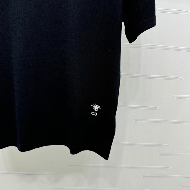 DIOR SHORT-SLEEVE JACQUARD KNIT TOP 274855