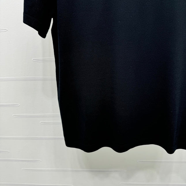 DIOR SHORT-SLEEVE JACQUARD KNIT TOP 274855