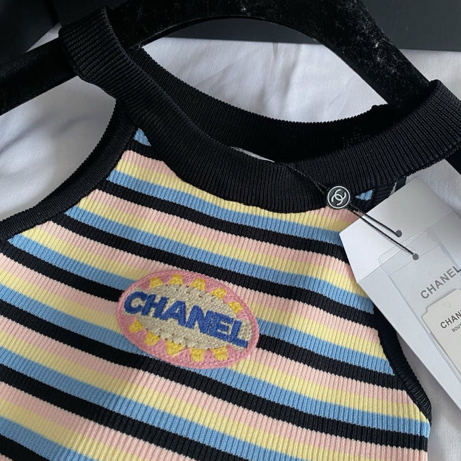 CHANEL KNITTED HALTER TOP
