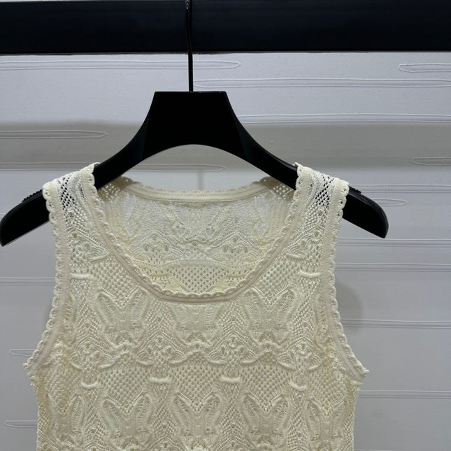 DIOR 25S HAND CROCHET VEST IN COTTON 264185