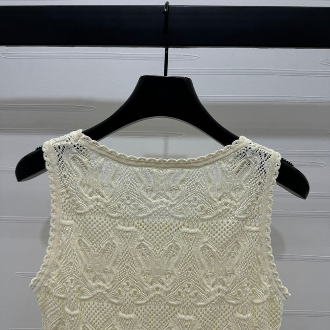 DIOR 25S HAND CROCHET VEST IN COTTON 264185
