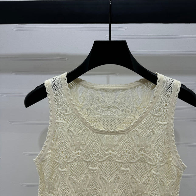 DIOR 25S HAND CROCHET VEST IN COTTON 264185