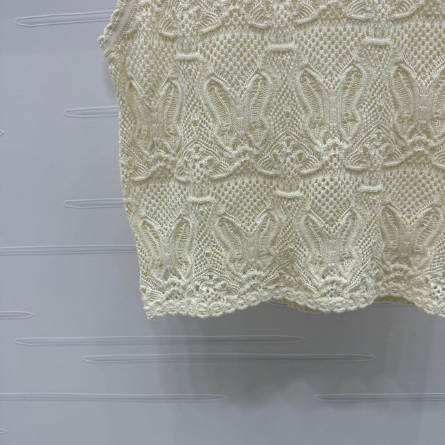 DIOR 25S HAND CROCHET VEST IN COTTON 264185