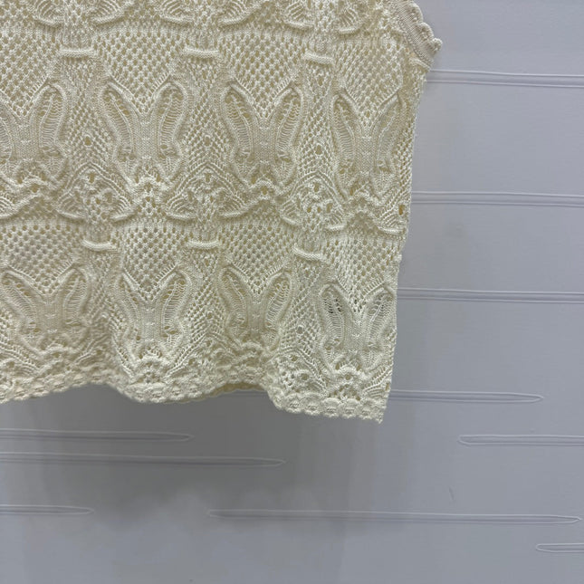 DIOR 25S HAND CROCHET VEST IN COTTON 264185