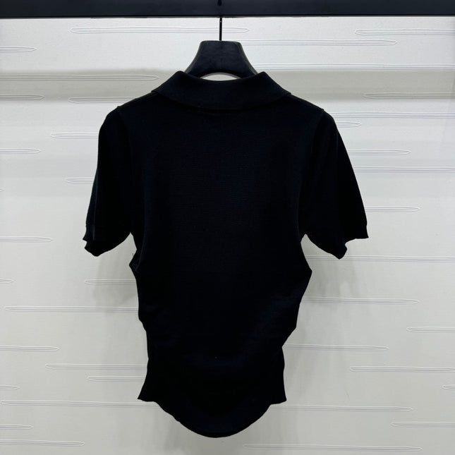 PRAD 25S SHORT SLEEVE KNIT TOP 264123