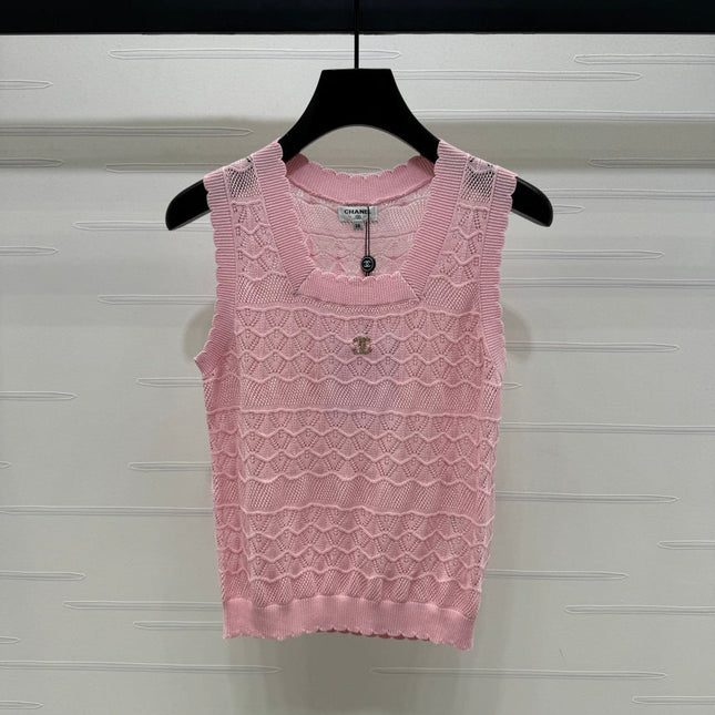 CHANEL 25S HOLLOW KNIT VEST 264158
