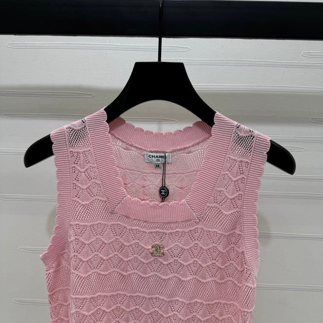 CHANEL 25S HOLLOW KNIT VEST 264158